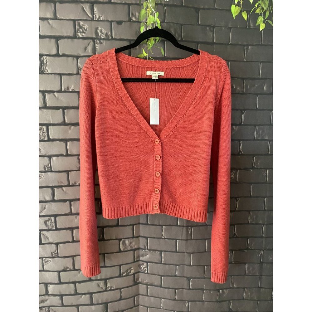 American Eagle Outfitters Red Cardigan Sweater